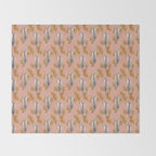 Paisley Tiger - soft pink & gold Throw Blanket Gallery Image 2