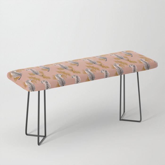 Paisley Tiger - soft pink & gold Bench Gallery Image 1