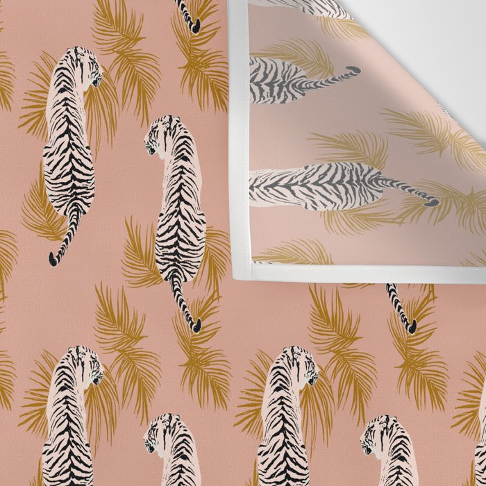 Paisley Tiger - soft pink & gold Wall Tapestry Gallery Image 3