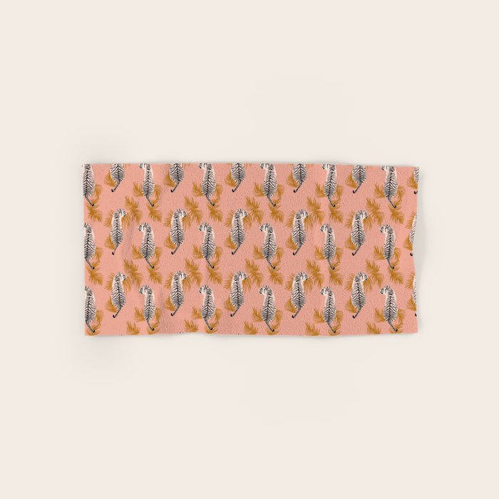 Paisley Tiger - soft pink & gold Bath Towel Gallery Image 1
