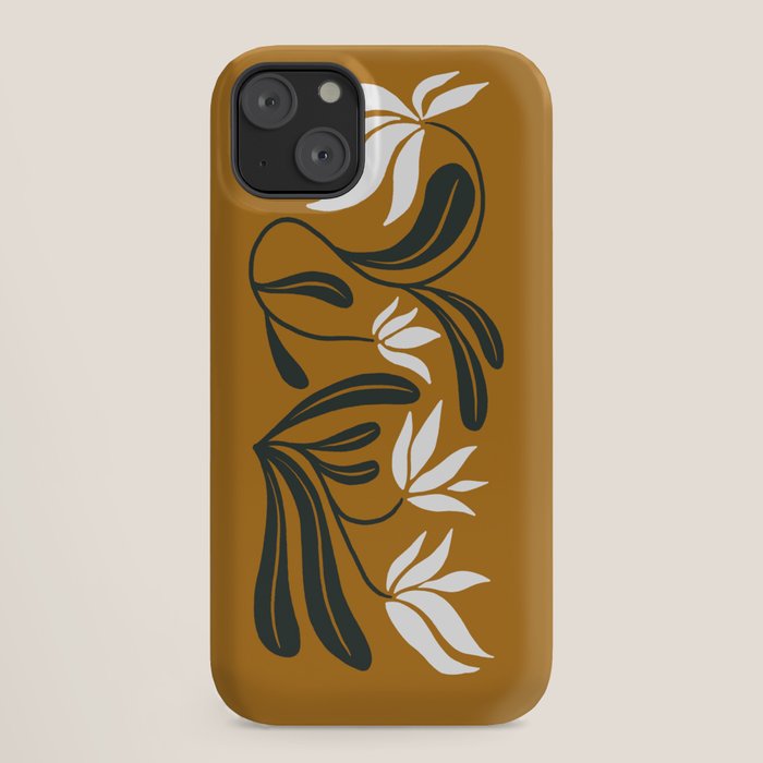 Mid-century lilies on ochre  iPhone Case Gallery Image 18