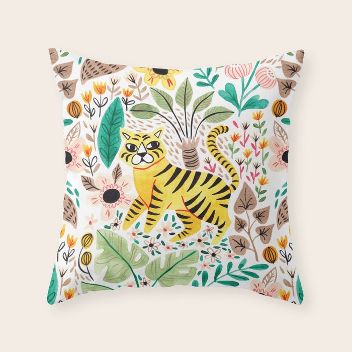 Tiger Jungle Throw Pillow Gallery Image 1