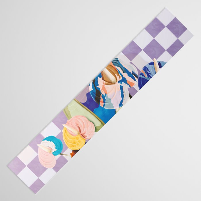 Modern artistic flowery tropical II Table Runner Gallery Image 3