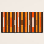Retro Geo Chain Vertical Stripes Geometric Color Block Pattern in 70s Brown and Orange Desk Mat Gallery Image 3