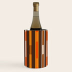 Retro Geo Chain Vertical Stripes Geometric Color Block Pattern in 70s Brown and Orange Wine Chiller Gallery Image 2
