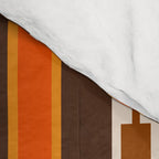 Retro Geo Chain Vertical Stripes Geometric Color Block Pattern in 70s Brown and Orange Comforter Gallery Image 4