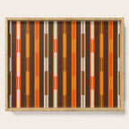 Retro Geo Chain Vertical Stripes Geometric Color Block Pattern in 70s Brown and Orange Serving Tray Gallery Image 1