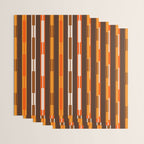 Retro Geo Chain Vertical Stripes Geometric Color Block Pattern in 70s Brown and Orange Wrapping Paper Gallery Image 3