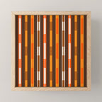 Retro Geo Chain Vertical Stripes Geometric Color Block Pattern in 70s Brown and Orange Mini Art Print Gallery Image 1