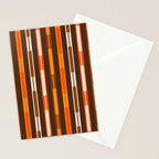 Retro Geo Chain Vertical Stripes Geometric Color Block Pattern in 70s Brown and Orange Stationery Card Gallery Image 2