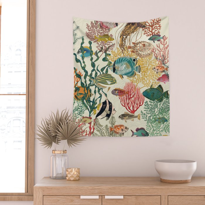 coral reef deep silence Wall Tapestry Gallery Image 2
