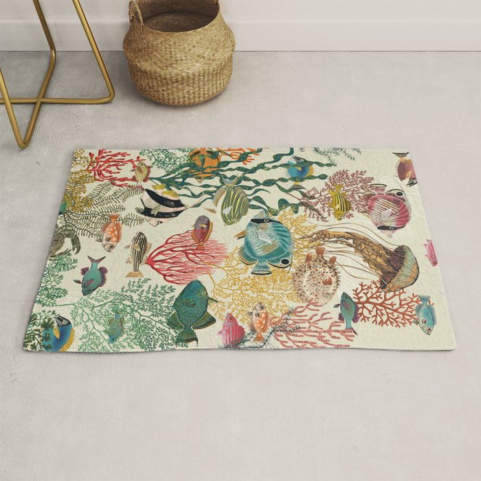 coral reef deep silence Rug Gallery Image 1
