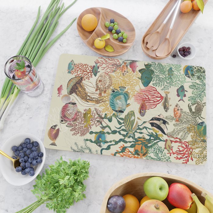 coral reef deep silence Cutting Board Gallery Image 2