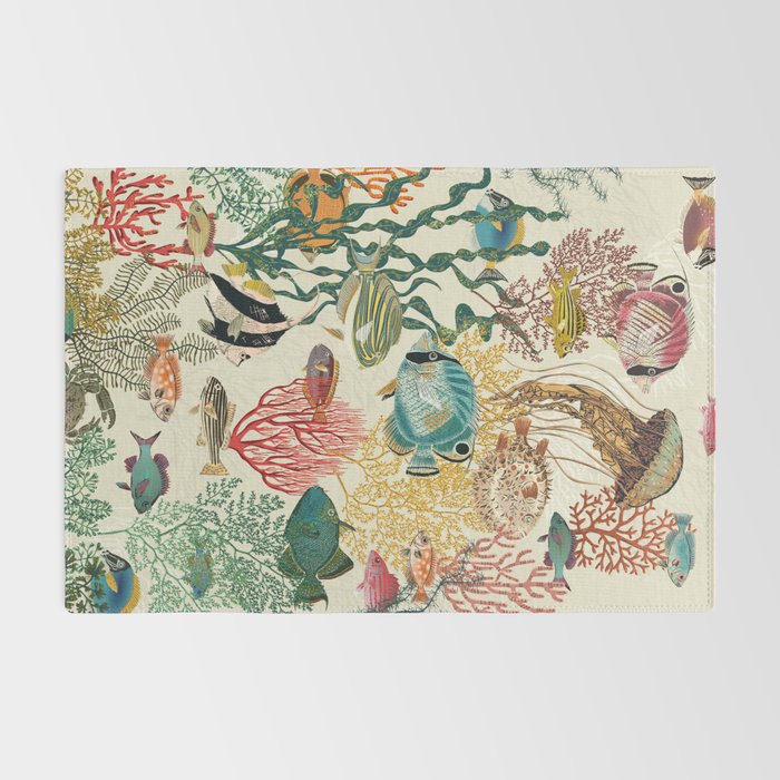 coral reef deep silence Rug Gallery Image 2