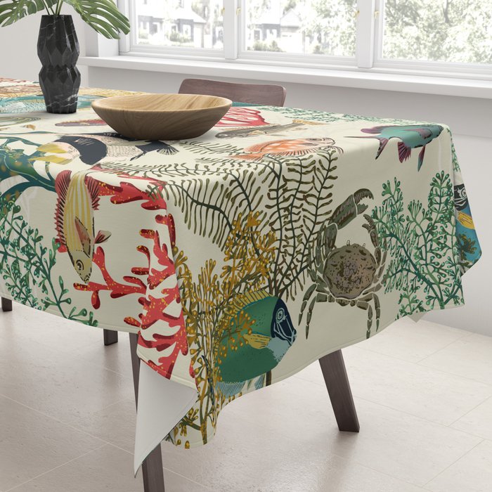 coral reef deep silence Tablecloth Gallery Image 3