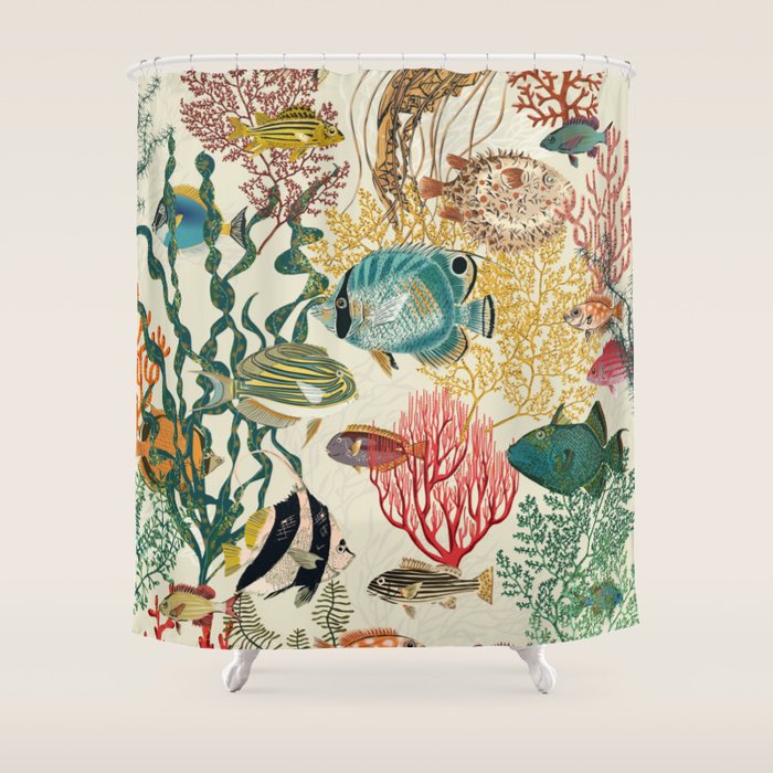 coral reef deep silence Shower Curtain Gallery Image 1