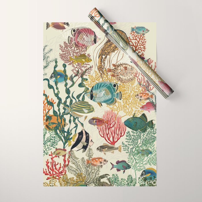 coral reef deep silence Wrapping Paper Gallery Image 1