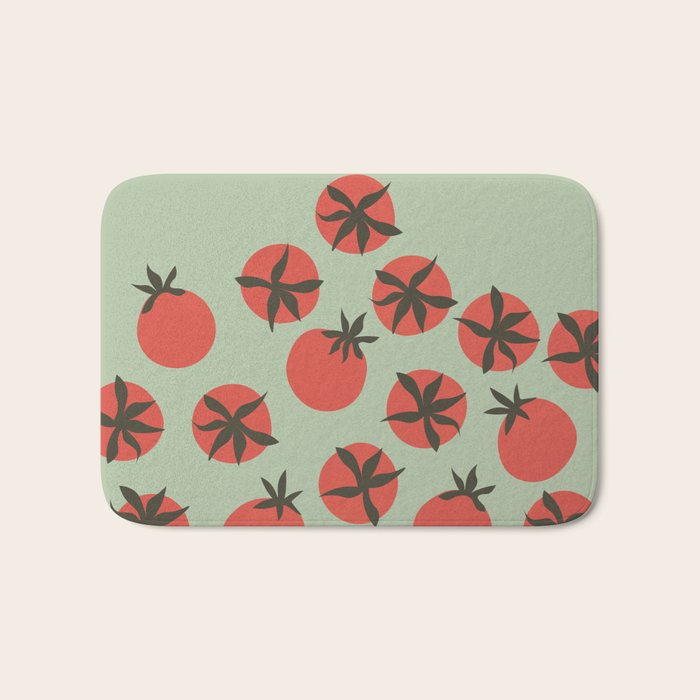 Tomato Print Bath Mat