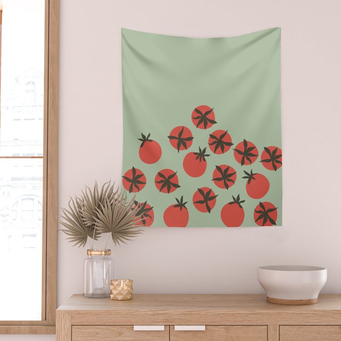 Tomato Print Wall Tapestry Gallery Image 2