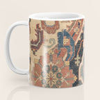 Geometric Leaves I // 18th Century Distressed Red Blue Green Colorful Ornate Accent Rug Pattern Coffee Mug Gallery Image 3