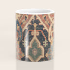 Geometric Leaves I // 18th Century Distressed Red Blue Green Colorful Ornate Accent Rug Pattern Coffee Mug Gallery Image 4