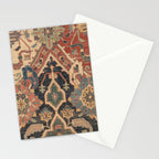 Geometric Leaves I // 18th Century Distressed Red Blue Green Colorful Ornate Accent Rug Pattern Stationery Card Gallery Image 2