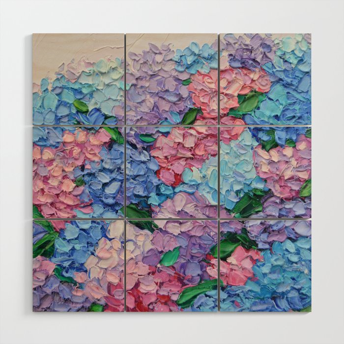 Moonlit Hydrangeas Wood Wall Art Gallery Image 1