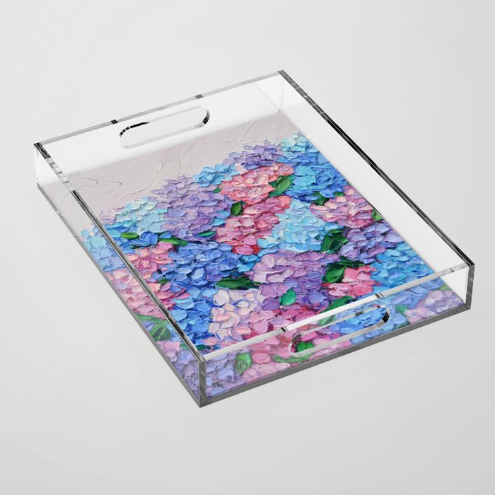 Moonlit Hydrangeas Acrylic Tray Gallery Image 1