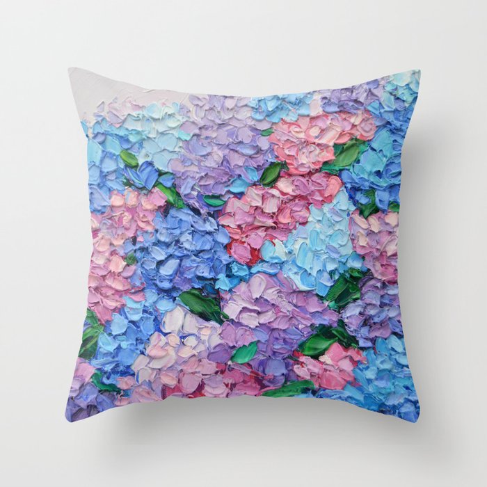 Moonlit Hydrangeas Throw Pillow Gallery Image 6