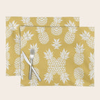 Tropical, Pineapples, Navy Blue ad White Placemat Gallery Image 1