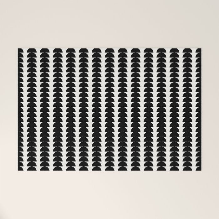 Maude Pattern - Black and White Welcome Mat Gallery Image 1