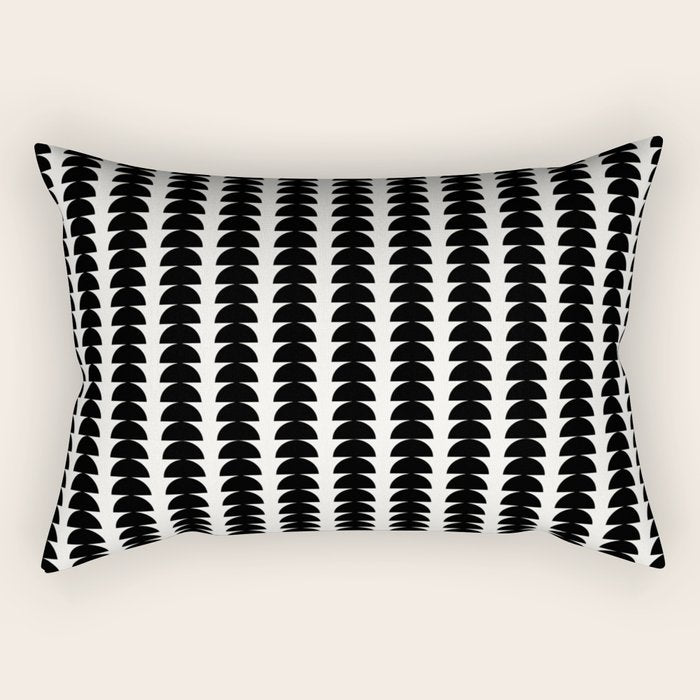 Maude Pattern - Black and White Rectangular Pillow Gallery Image 2