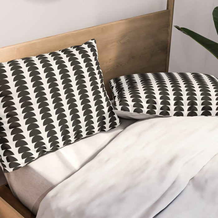 Maude Pattern - Black and White Pillow Sham Gallery Image 2
