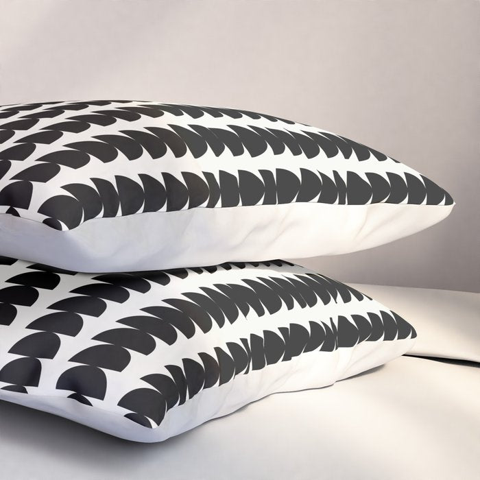 Maude Pattern - Black and White Pillow Sham Gallery Image 3