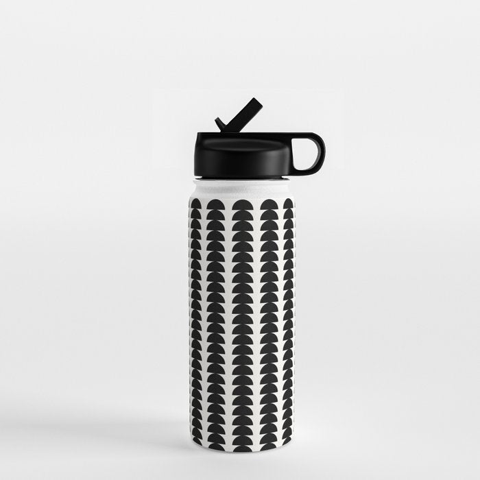 Maude Pattern - Black and White Water Bottle Gallery Image 1