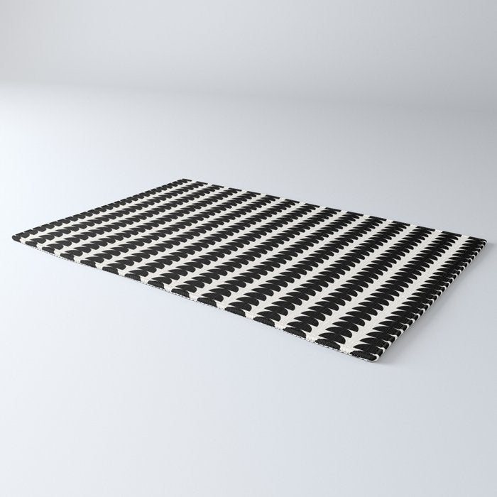 Maude Pattern - Black and White Rug Gallery Image 3