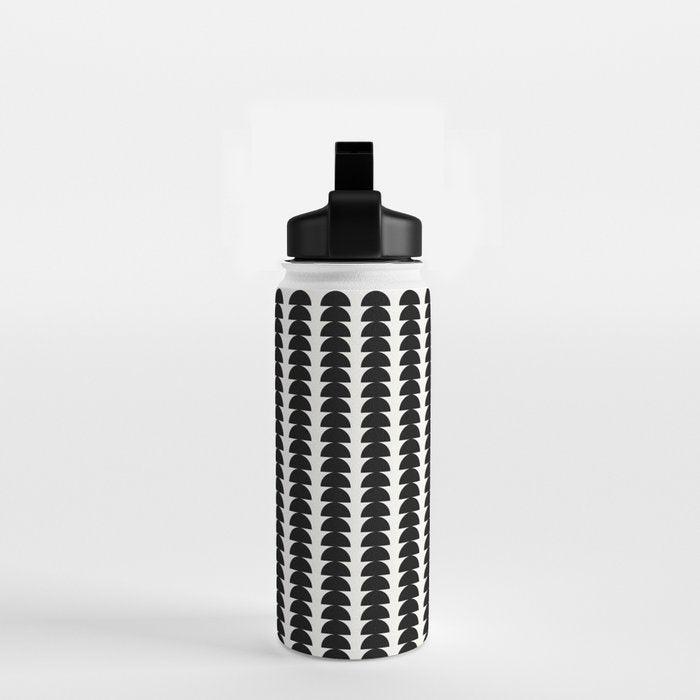 Maude Pattern - Black and White Water Bottle Gallery Image 2