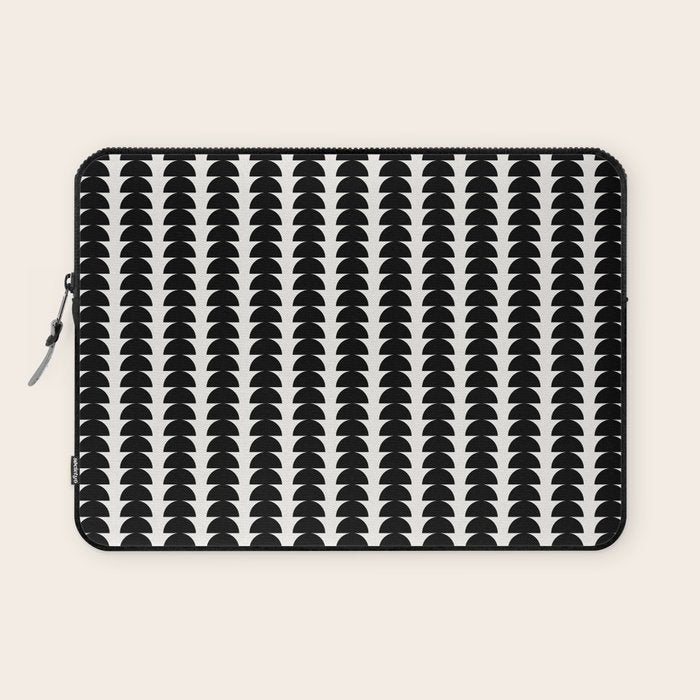 Maude Pattern - Black and White Laptop Sleeve Gallery Image 1