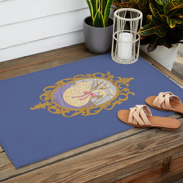 Whimsical Swan with Bow Cottagecore Fairytale Storybook Nursery Wall Art Outdoor Rug Gallery Image 2
