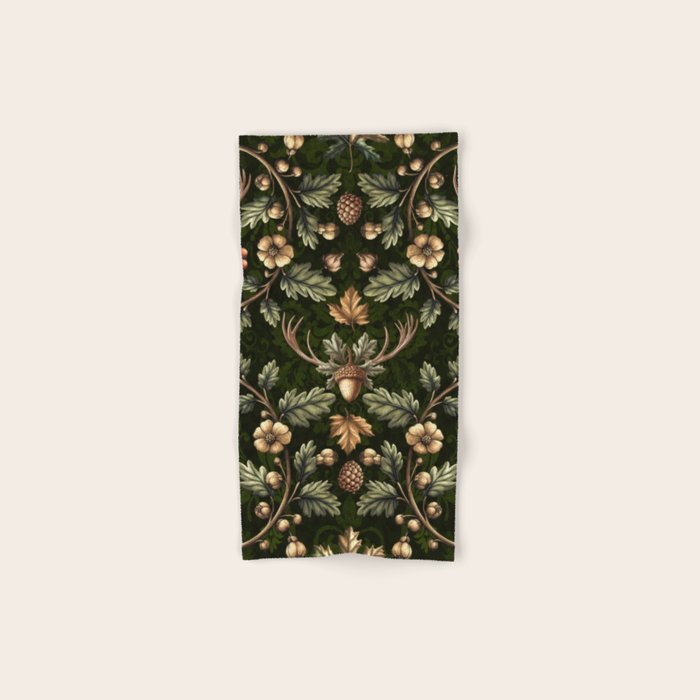 William Morris Woodland Nostalgia Emerald Green Bath Towel Gallery Image 1