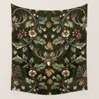 William Morris Woodland Nostalgia Emerald Green Wall Tapestry Gallery Image 4