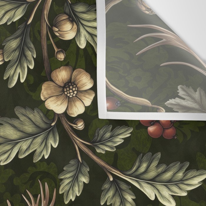 William Morris Woodland Nostalgia Emerald Green Wall Tapestry Gallery Image 3