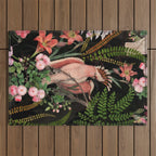 Vintage & Shabby Chic - Botanical Tropical Night Pattern  Outdoor Rug Gallery Image 1