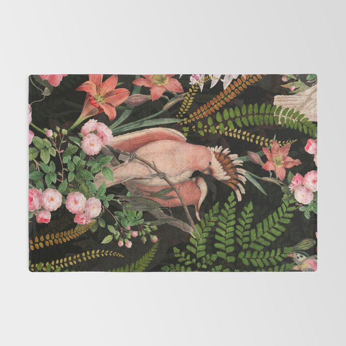 Vintage & Shabby Chic - Botanical Tropical Night Pattern  Rug Gallery Image 2