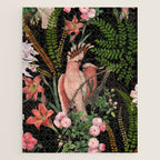 Vintage & Shabby Chic - Botanical Tropical Night Pattern  Jigsaw Puzzle Gallery Image 1