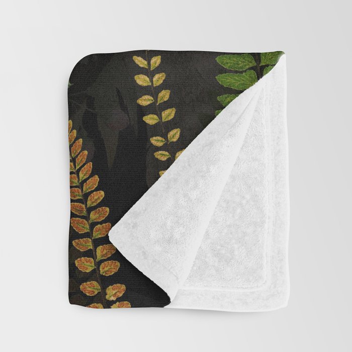 Vintage & Shabby Chic - Botanical Tropical Night Pattern  Throw Blanket Gallery Image 3