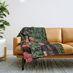 Vintage & Shabby Chic - Botanical Tropical Night Pattern  Throw Blanket Gallery Image 1