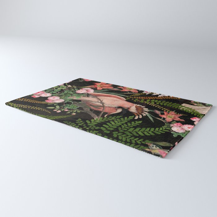 Vintage & Shabby Chic - Botanical Tropical Night Pattern  Rug Gallery Image 3