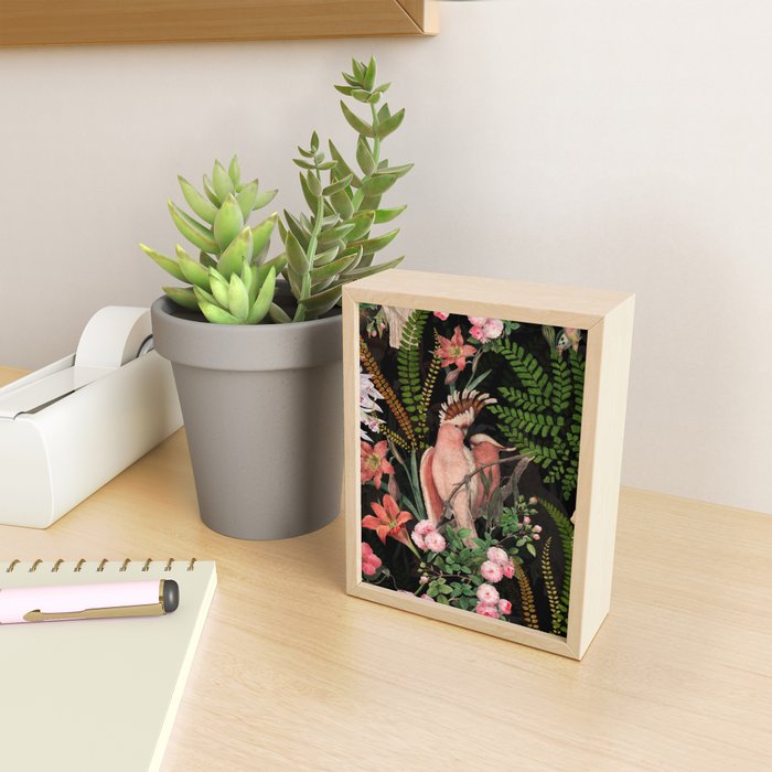 Vintage & Shabby Chic - Botanical Tropical Night Pattern  Mini Art Print Gallery Image 2