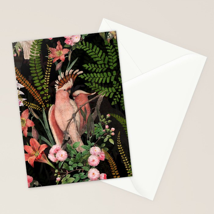 Vintage & Shabby Chic - Botanical Tropical Night Pattern  Stationery Card Gallery Image 2